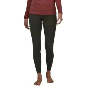 Patagonia Capilene Base Layer Pants I Women's Large Vintage Black Active Hiking